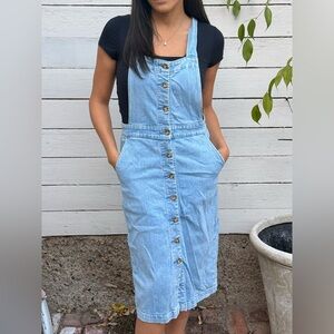 Faherty Light Blue Denim Overall Dress